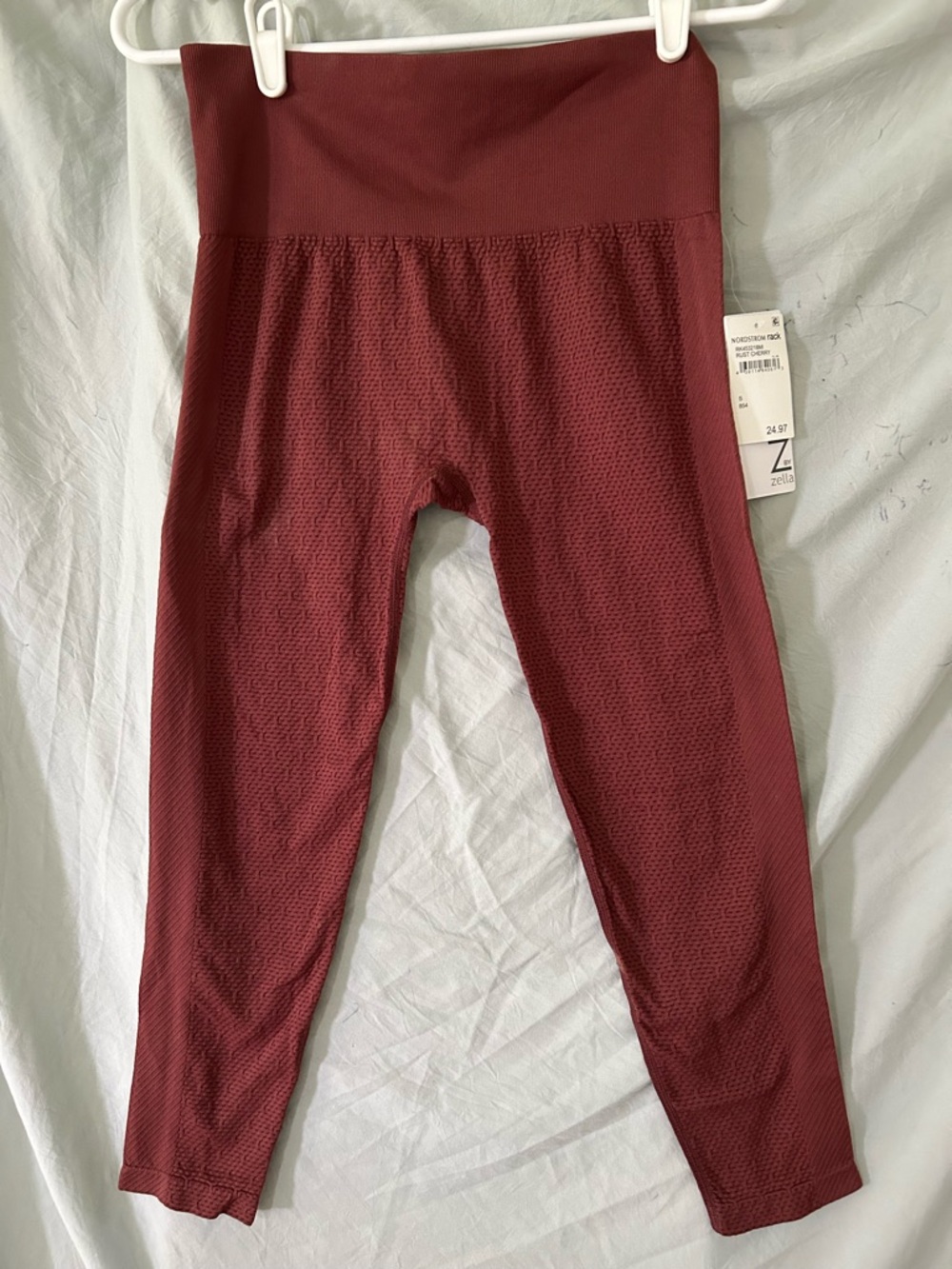Zella High-Waist seamless Textured Leggings - rust S